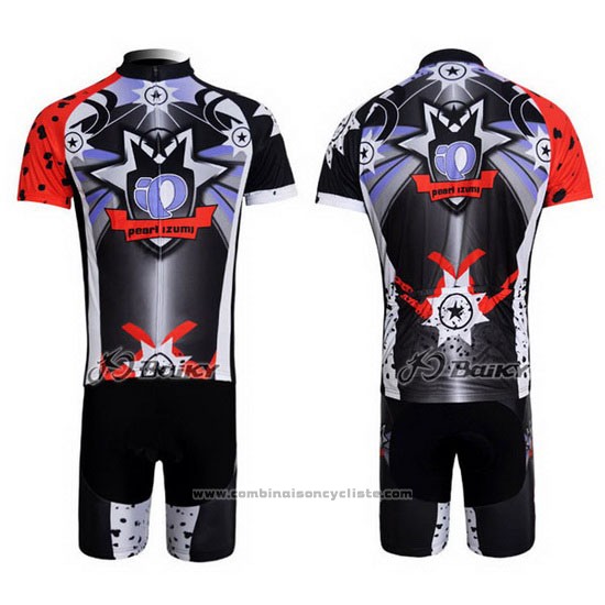 2010 Maillot Cyclisme Pearl Izumi Noir et Bleu Manches Courtes et Cuissard